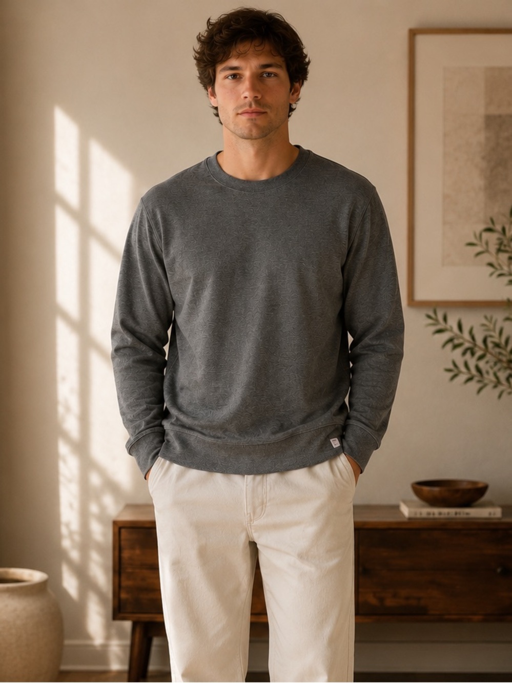 Men's The North Face Heavyweight Crewneck Sweatshirt XL Gray - Premium Essential